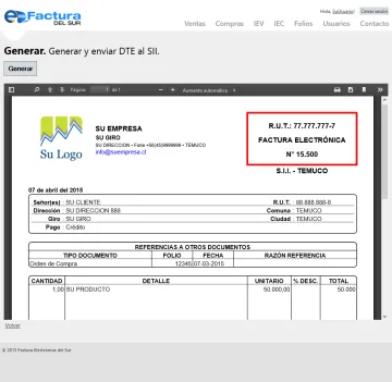 Miniatura eFactura Del Sur