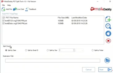Miniatura MailsDaddy PST Split Tool
