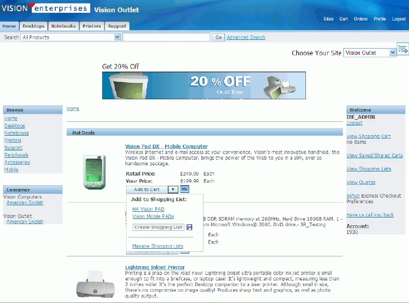 Oracle iStore