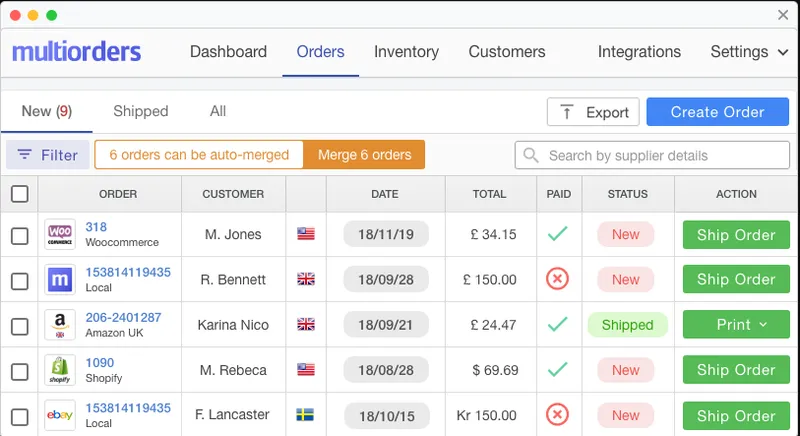 Multiorders